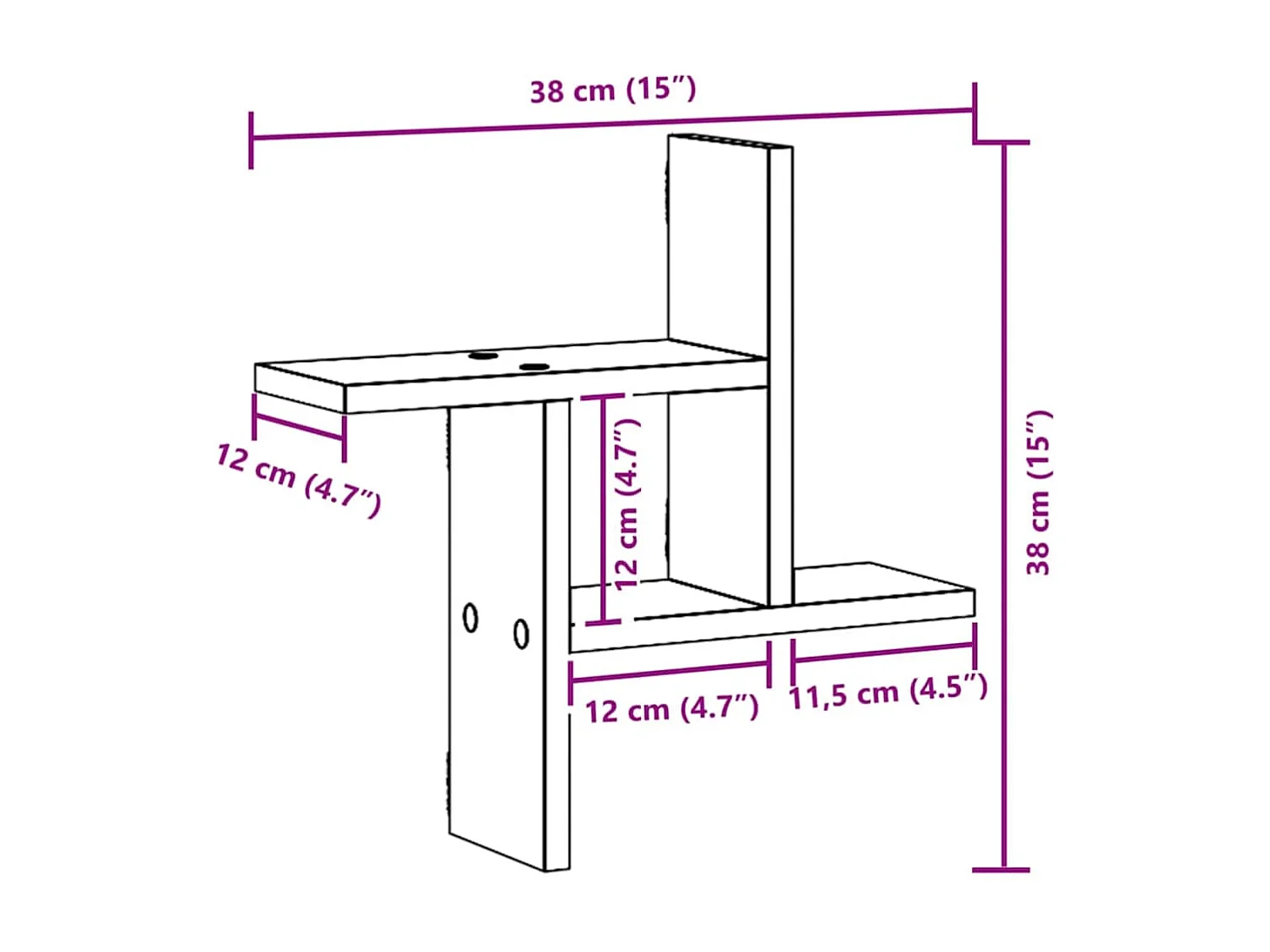 Wandregale 2 Stk. Artisan-Eiche 38x12x38 cm Holzwerkstoff