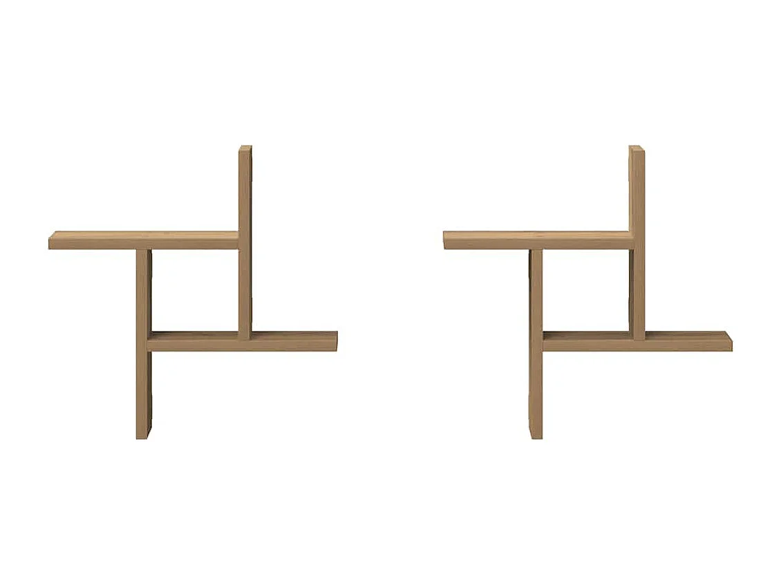 Wandregale 2 Stk. Artisan-Eiche 38x12x38 cm Holzwerkstoff