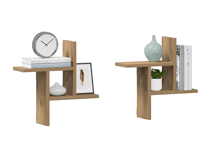 Wandregale 2 Stk. Artisan-Eiche 38x12x38 cm Holzwerkstoff