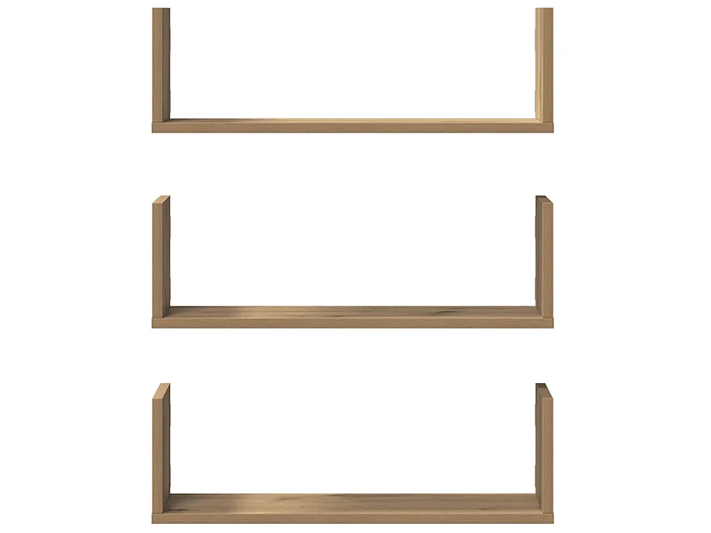 Wandregale 3 Stk. Artisan-Eiche 58x18x18 cm Holzwerkstoff