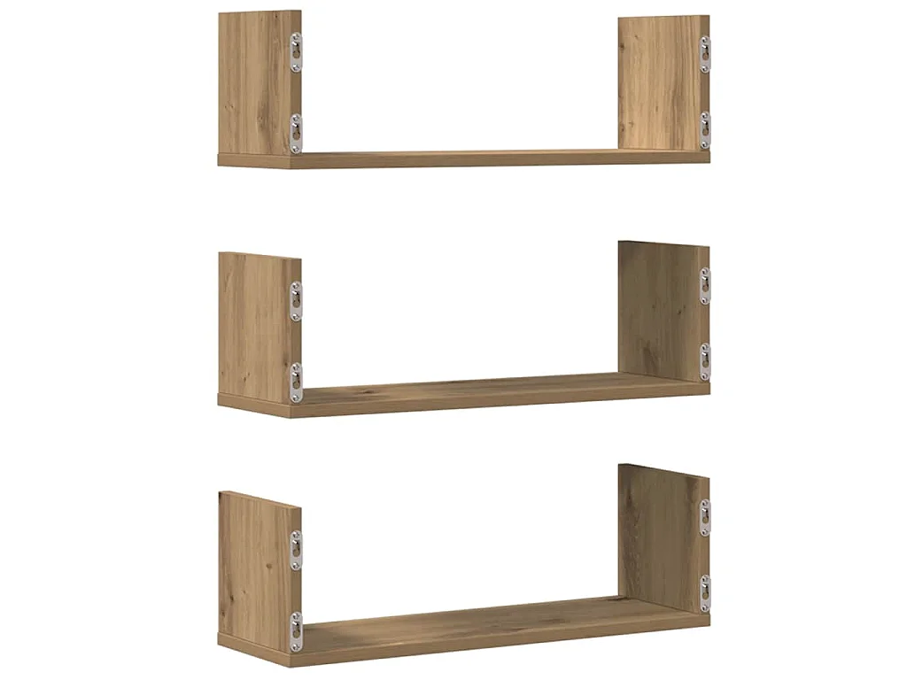 Wandregale 3 Stk. Artisan-Eiche 58x18x18 cm Holzwerkstoff
