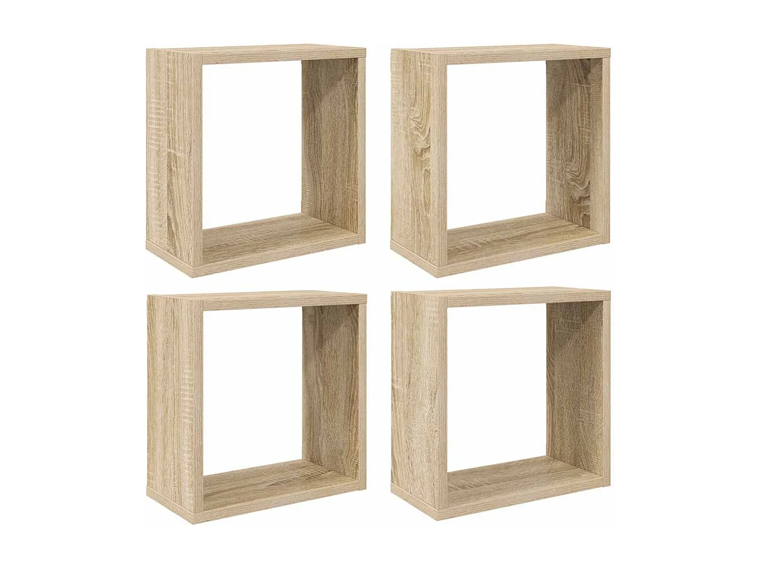 Wandschappen kubus 4 st 30x15x30 cm sonoma eikenkleurig