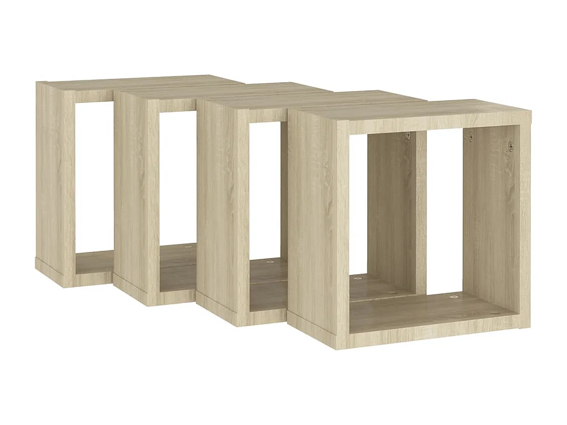 Wandschappen kubus 4 st 30x15x30 cm sonoma eikenkleurig