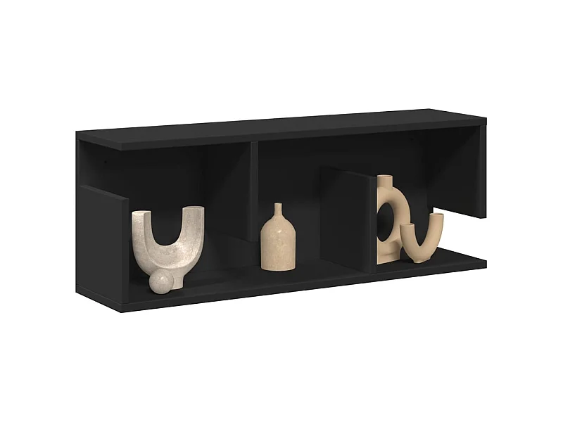 Armario de pared madera de ingeniería negro 80x20x30 cm