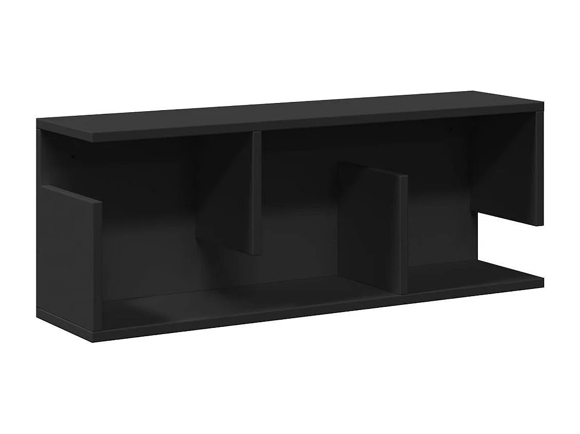 Wandkast 80x20x30 cm bewerkt hout zwart