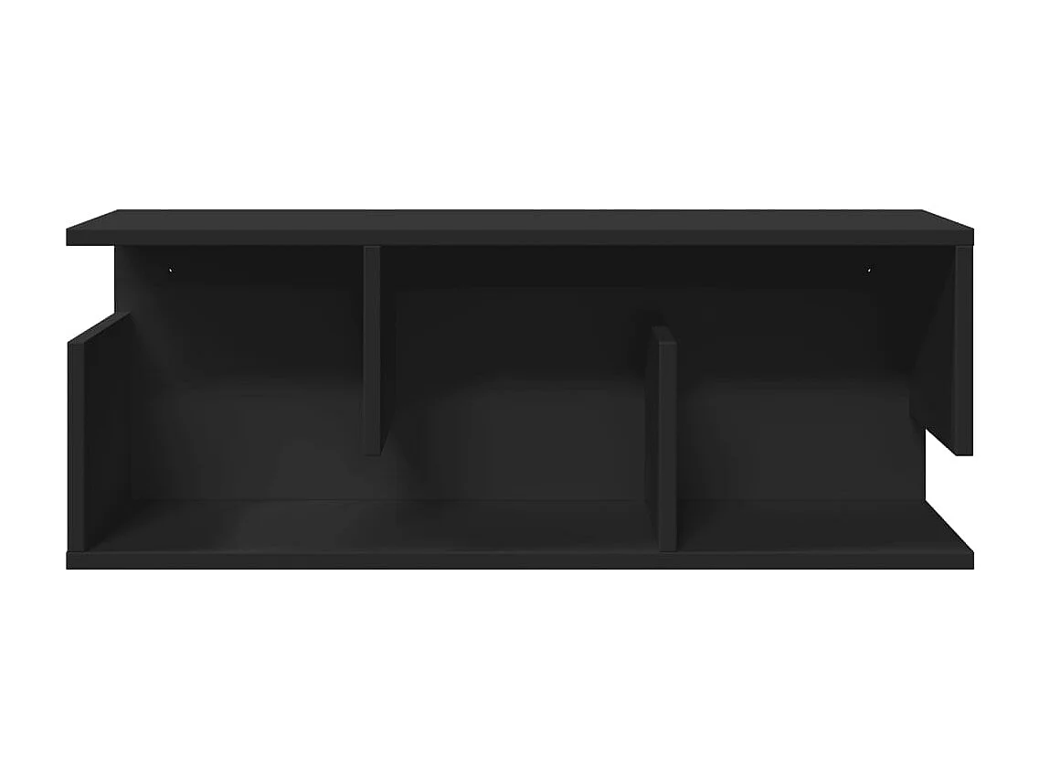 Wandkast 80x20x30 cm bewerkt hout zwart