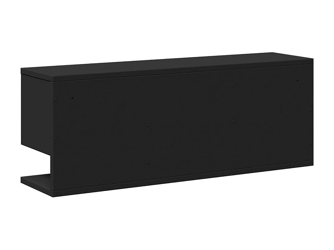 Wandkast 80x20x30 cm bewerkt hout zwart