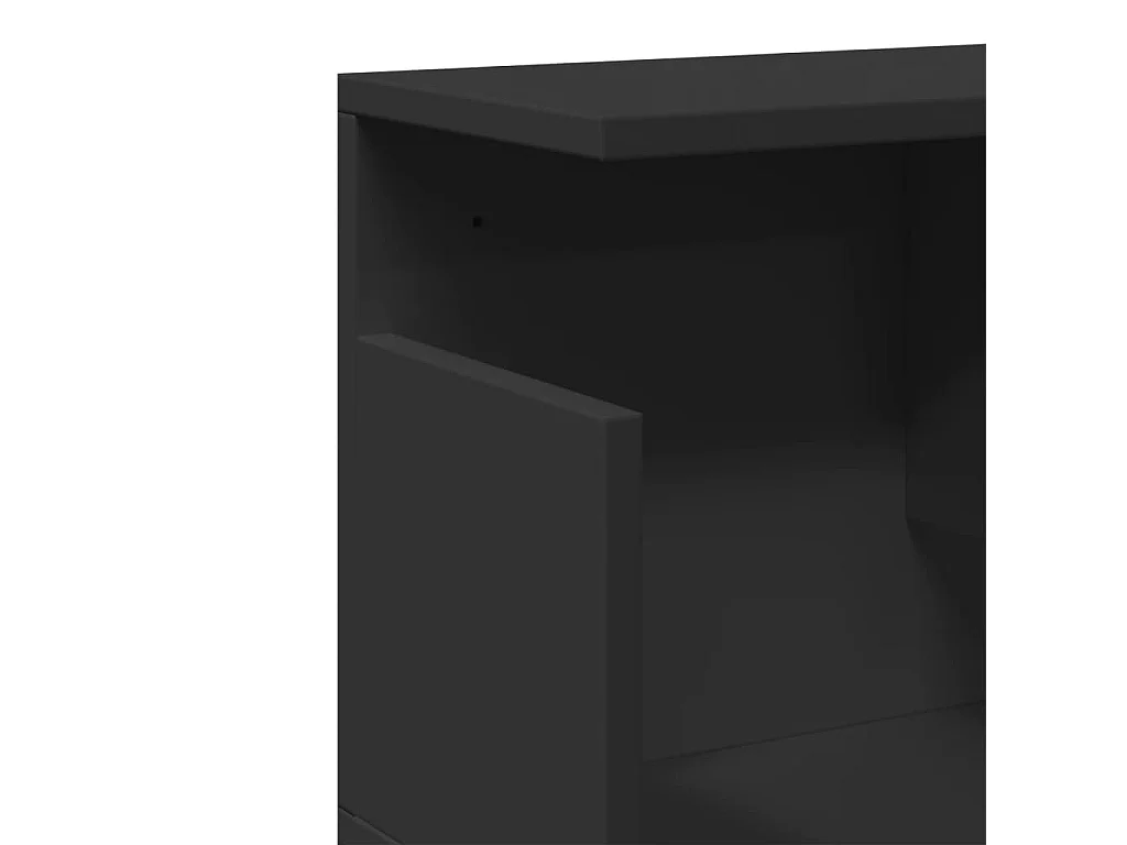 Wandkast 80x20x30 cm bewerkt hout zwart