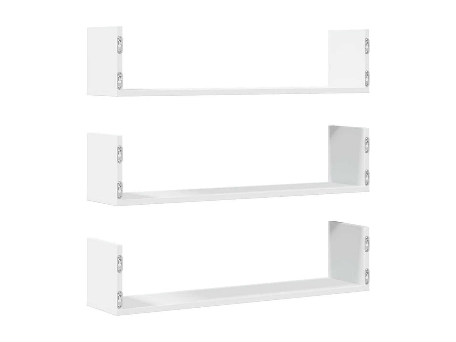 Étagères murales 3 pcs blanc 80x18x18 cm bois d'ingénierie