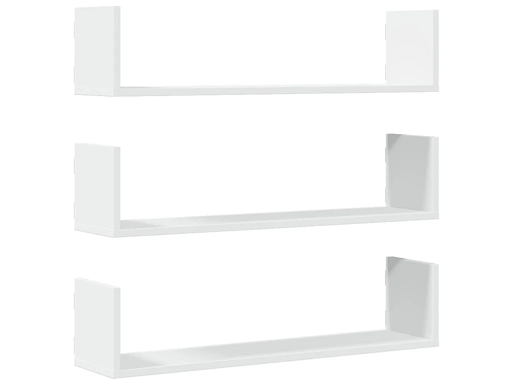 Étagères murales 3 pcs blanc 80x18x18 cm bois d'ingénierie