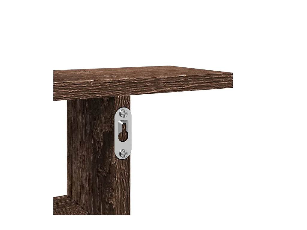Estantes pared 2 uds madera ingeniería marrón roble 38x12x38 cm