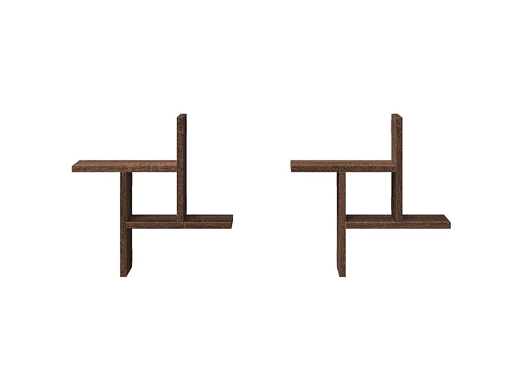 Étagères murales 2pcs chêne marron 38x12x38cm bois d'ingénierie