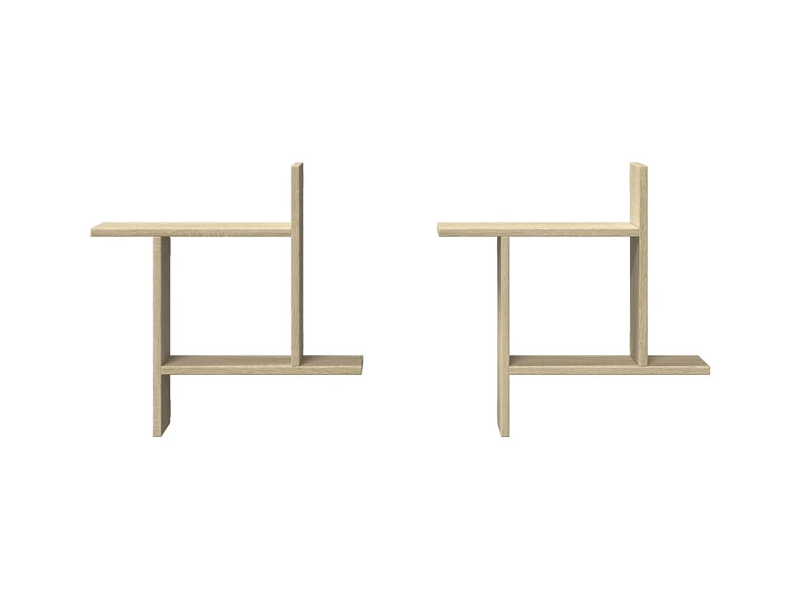 Wandregale 2 Stk. Sonoma-Eiche 50x12x50 cm Holzwerkstoff