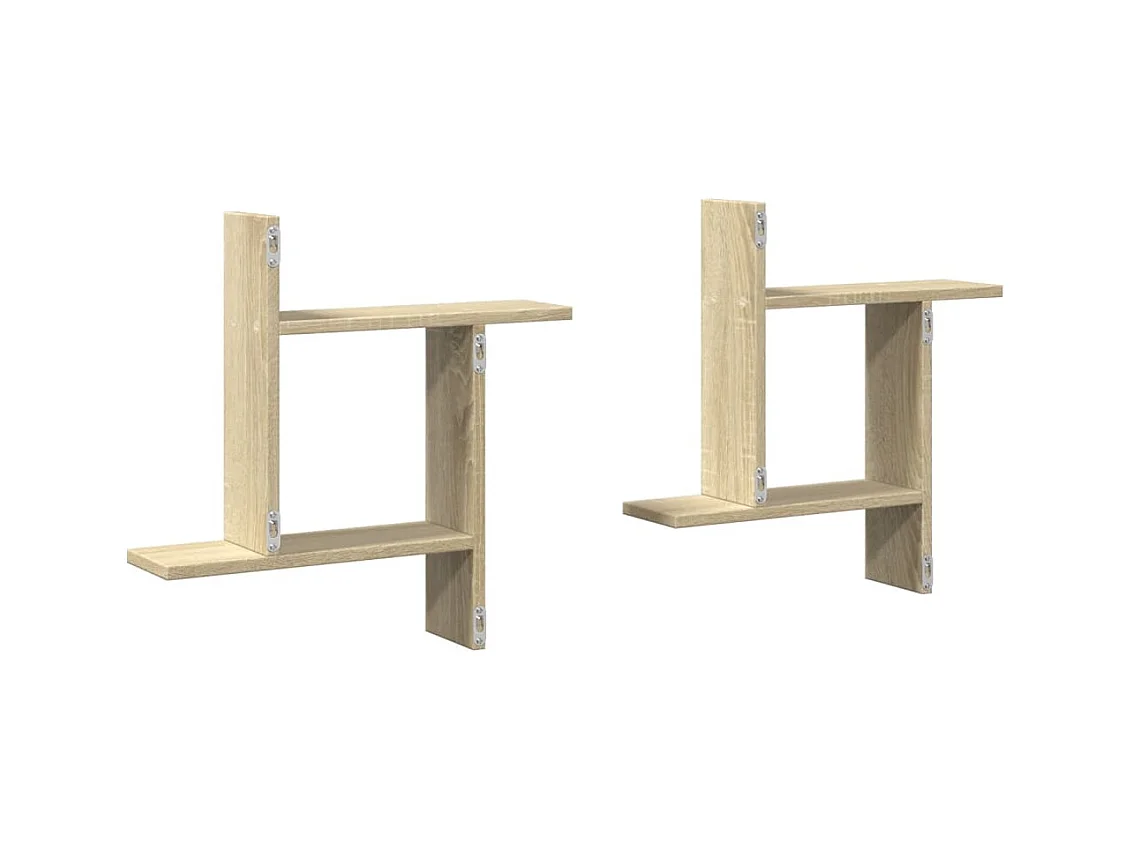 Wandregale 2 Stk. Sonoma-Eiche 50x12x50 cm Holzwerkstoff