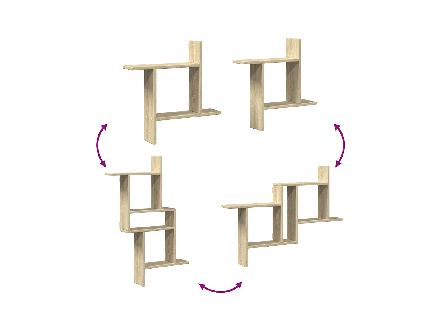 Wandregale 2 Stk. Sonoma-Eiche 50x12x50 cm Holzwerkstoff