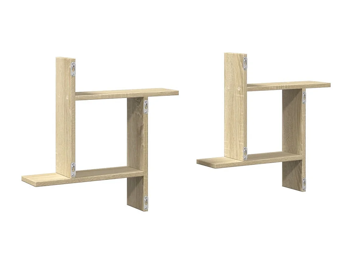 Étagères murales 2pcs chêne sonoma 50x12x50cm bois d'ingénierie