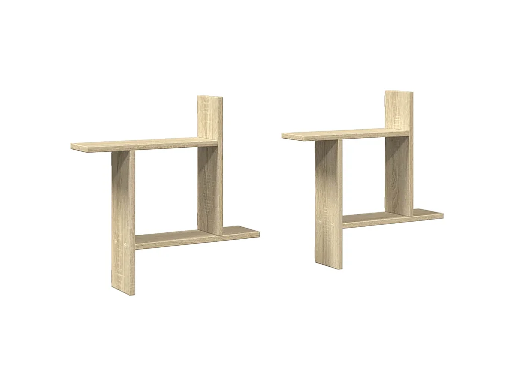 Étagères murales 2pcs chêne sonoma 50x12x50cm bois d'ingénierie