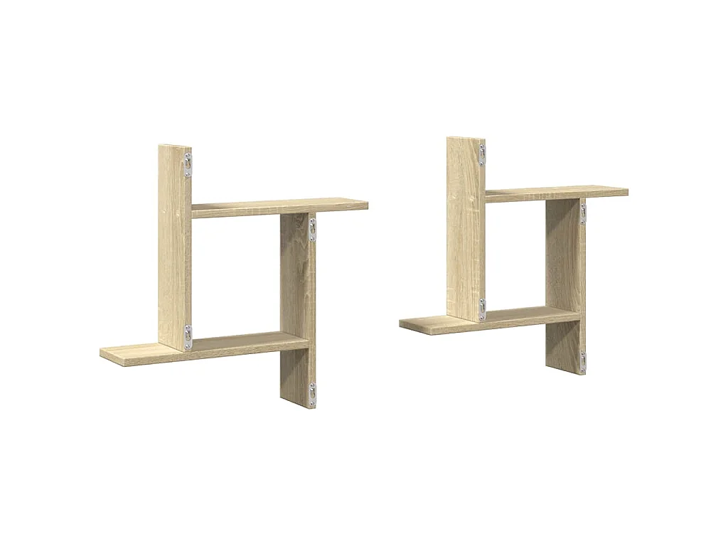 Étagères murales 2pcs chêne sonoma 50x12x50cm bois d'ingénierie