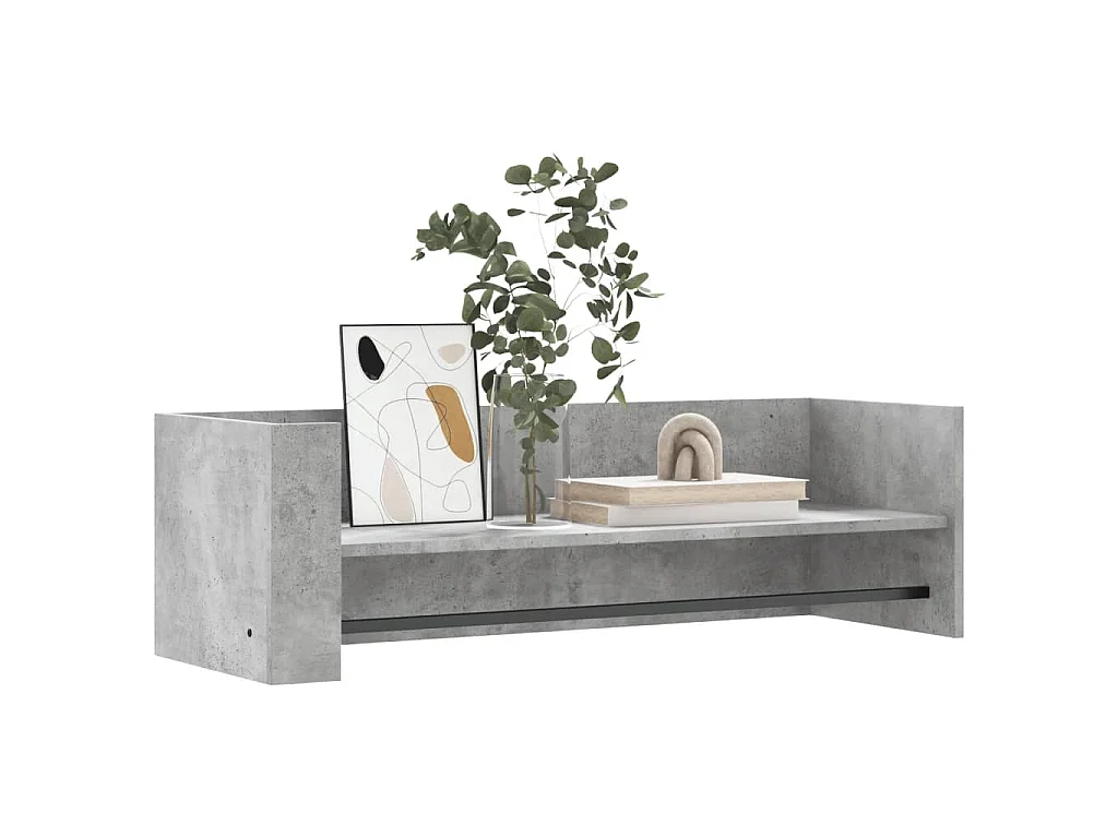 Wandschap 100x35x30,5 cm bewerkt hout betongrijs