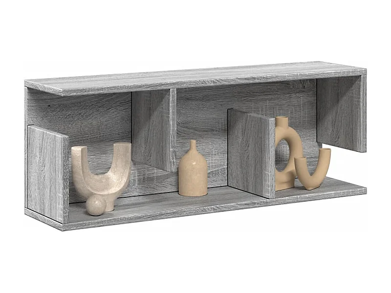 Wandkast 80x20x30 cm bewerkt hout grijs sonoma eikenkleurig