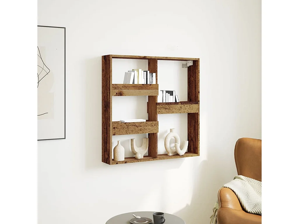 Wandschrank Altholz-Optik 80x15x80 cm Holzwerkstoff