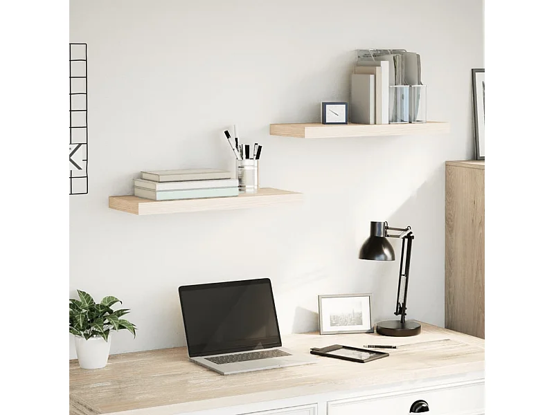 Estantes flotantes 2 uds madera de ingeniería 60x23,5x4 cm