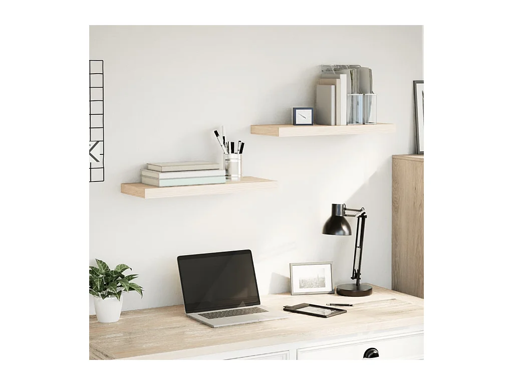 Étagères flottantes 2 pcs 60x23,5x4 cm bois d'ingénierie