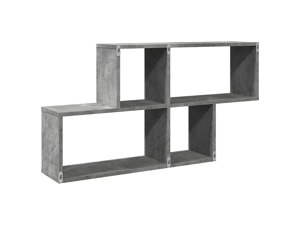 Wandschap 100x20x53 cm bewerkt hout betongrijs