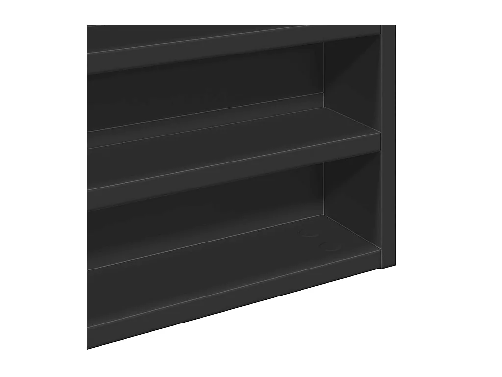 Vitrinekast 100x8,5x50 cm bewerkt hout zwart