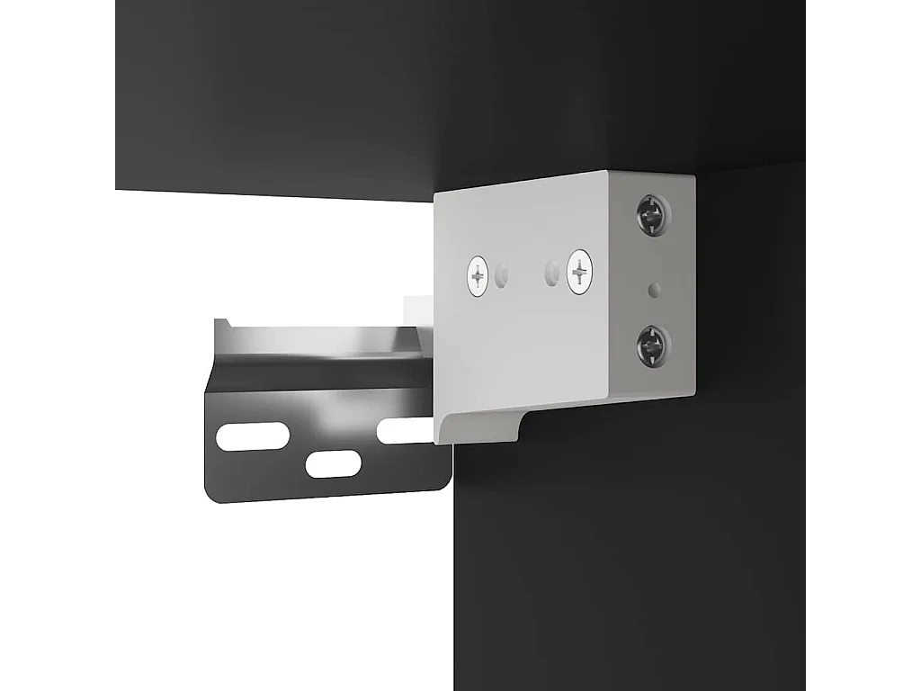 Armário vitrine 100x8,5x50 cm derivados de madeira preto