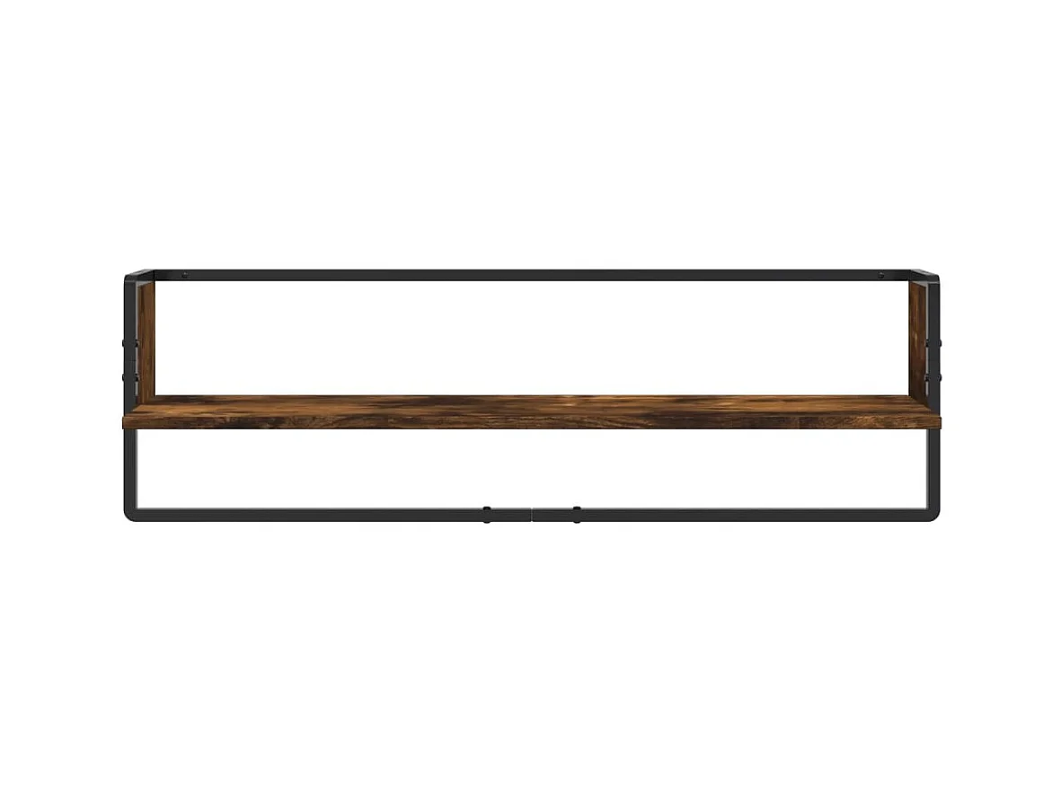 6-tlg. Wandregal-Set mit Stangen Räuchereiche Holzwerkstoff