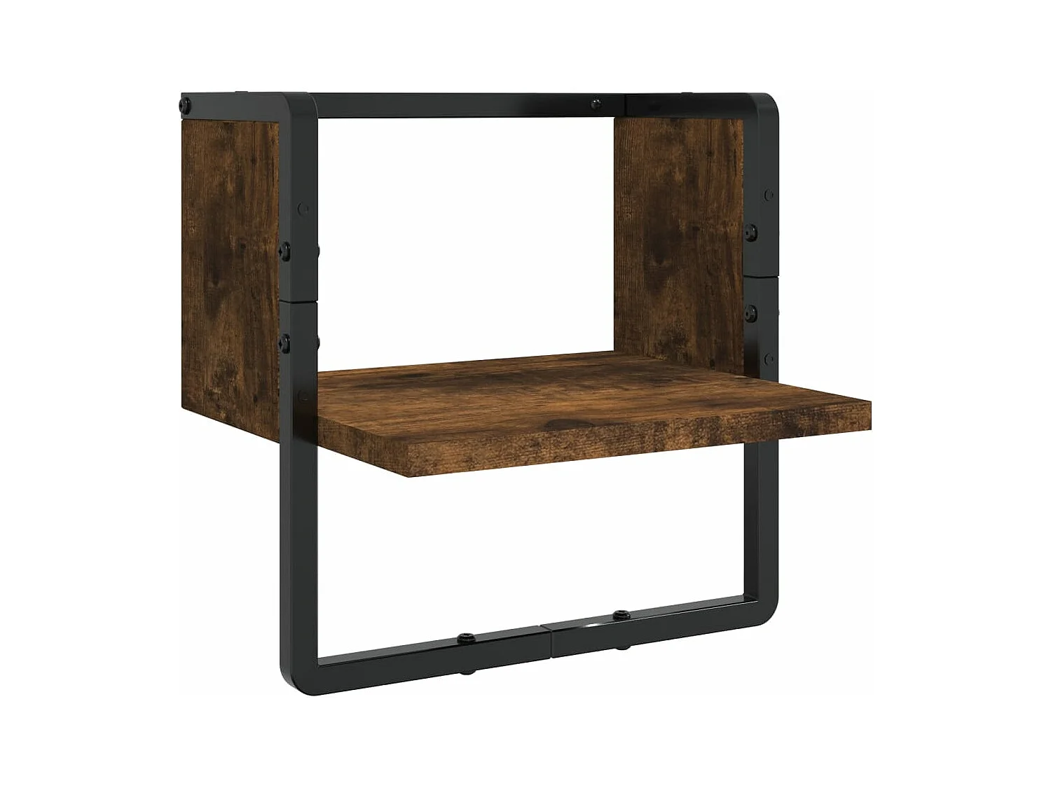 6-tlg. Wandregal-Set mit Stangen Räuchereiche Holzwerkstoff