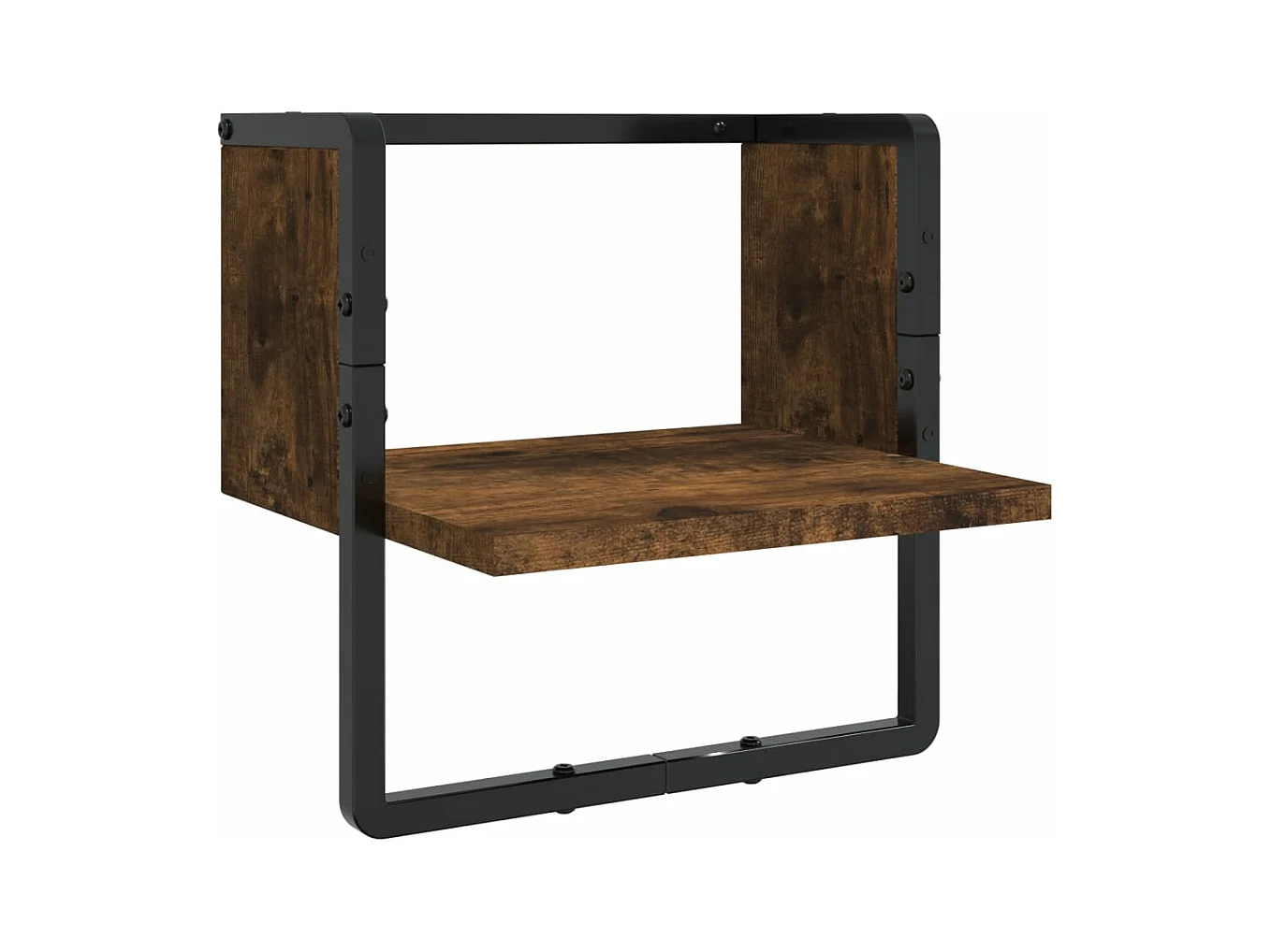 6-tlg. Wandregal-Set mit Stangen Räuchereiche Holzwerkstoff