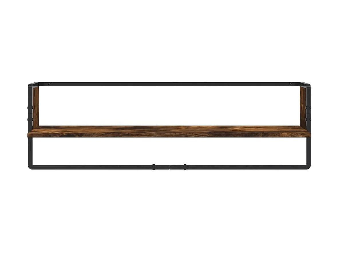 Ensemble d'étagères murales avec barres 6 pcs chêne fumé