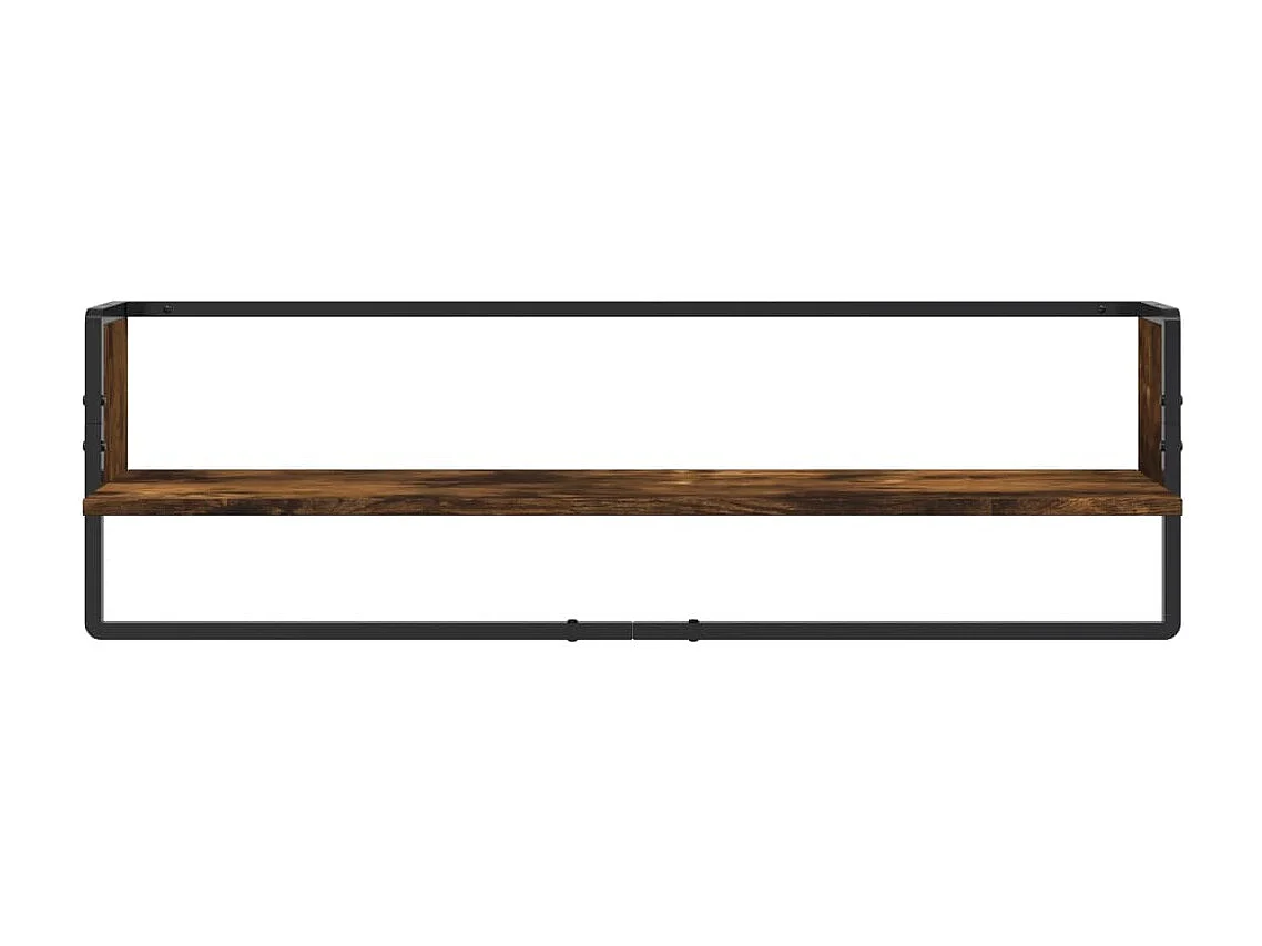 6-tlg. Wandregal-Set mit Stangen Räuchereiche Holzwerkstoff