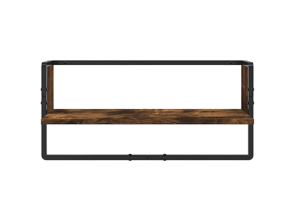 Ensemble d'étagères murales avec barres 6 pcs chêne fumé