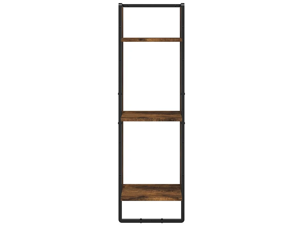 Ensemble d'étagères murales avec barres 6 pcs chêne fumé
