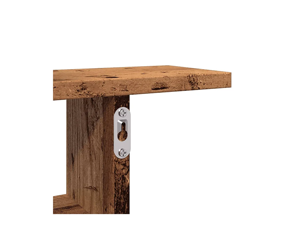 Wandregale 2 Stk. Altholz-Optik 50x12x50 cm Holzwerkstoff