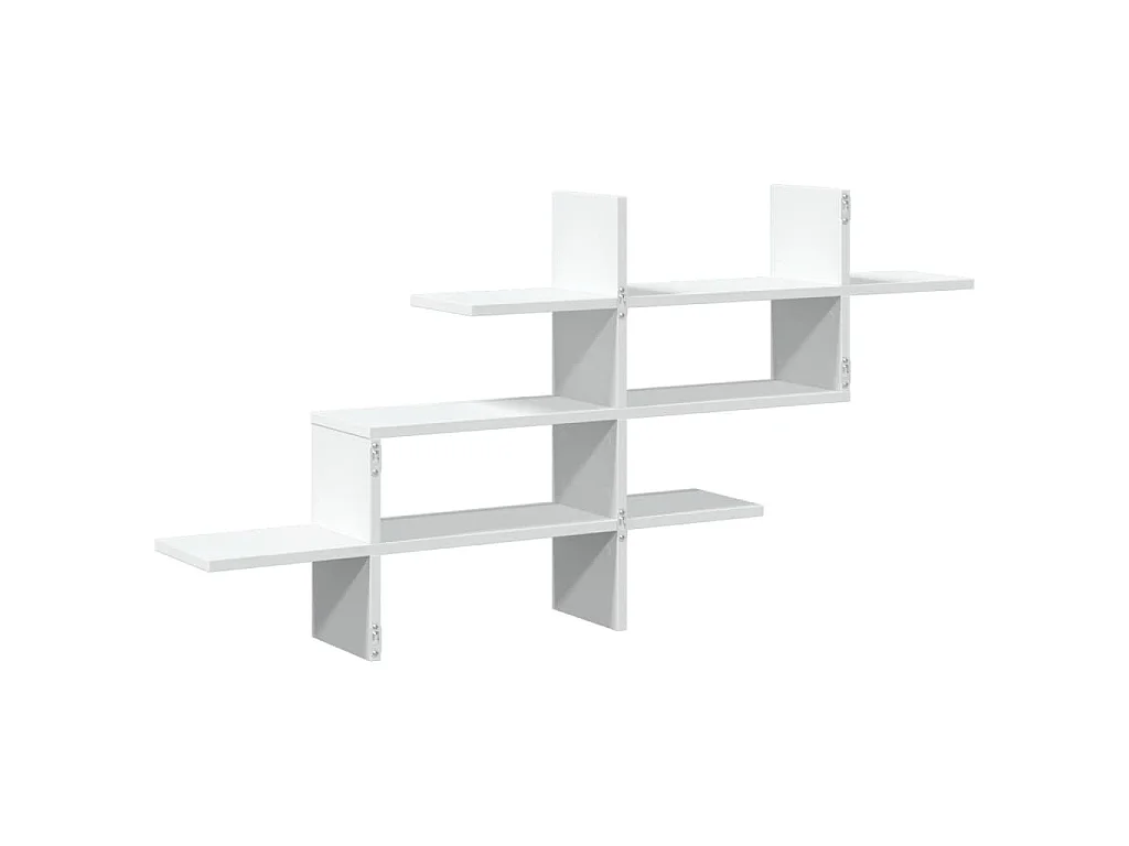 Scaffale a Parete Bianco 124,5x18x60,5 cm in Truciolato
