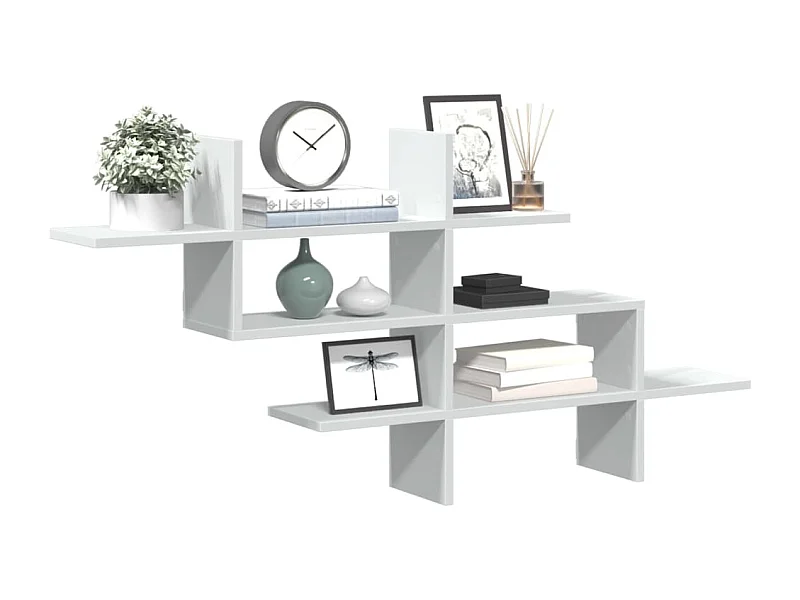 Wandregal Weiß 124,5x18x60,5 cm Holzwerkstoff