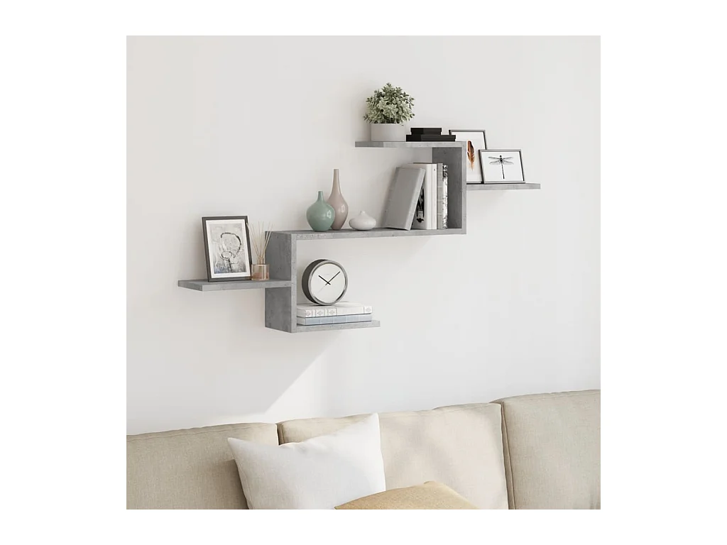 Étagère murale gris béton 104x15x49 cm bois d'ingénierie