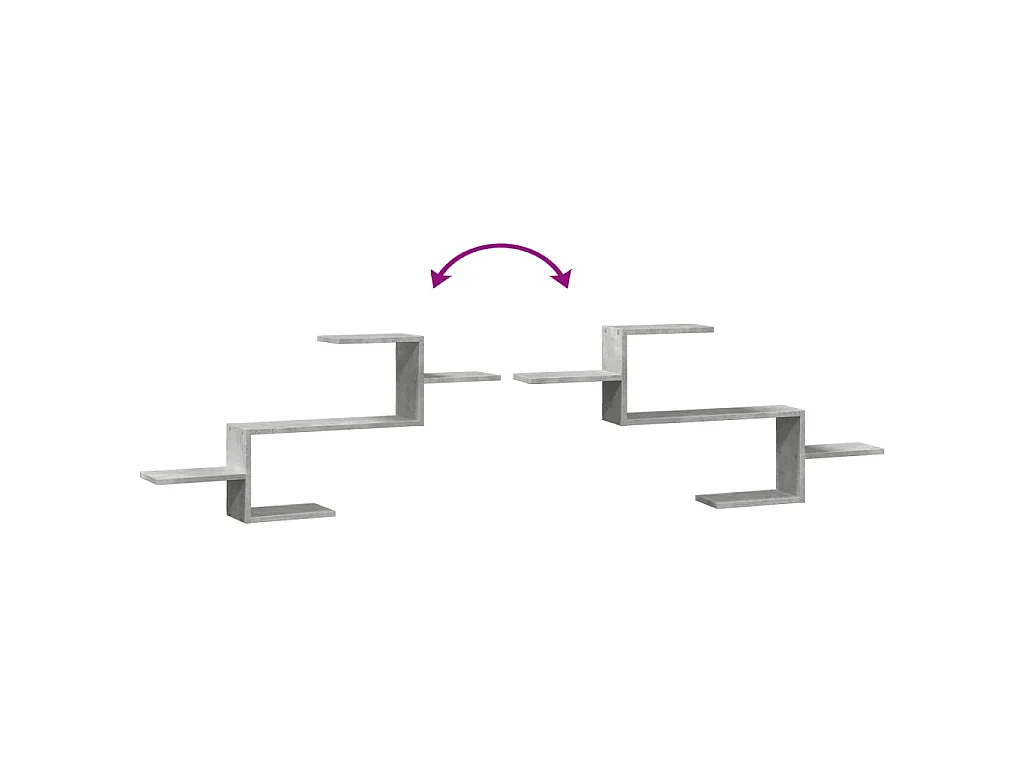 Wandschap 104x15x49 cm bewerkt hout betongrijs
