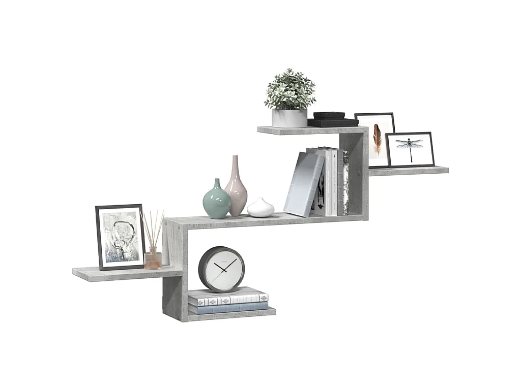 Étagère murale gris béton 104x15x49 cm bois d'ingénierie
