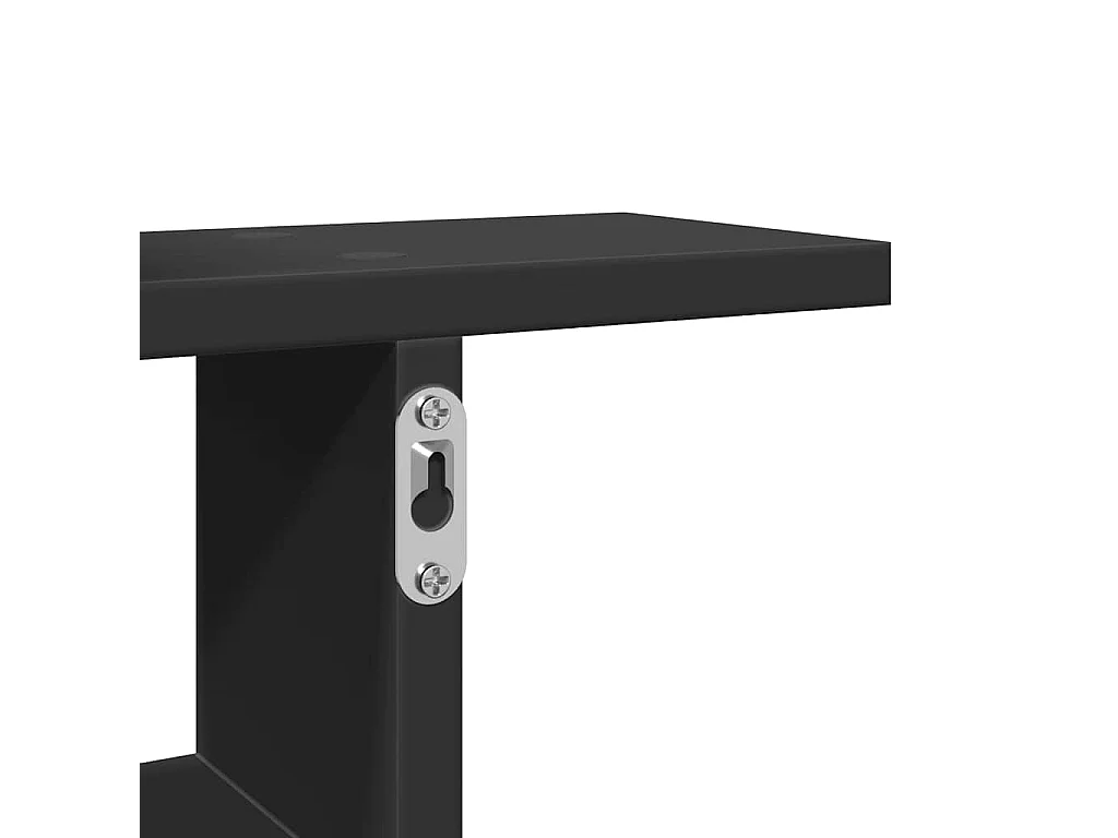 Wandschappen 2 st 50x12x50 cm bewerkt hout zwart