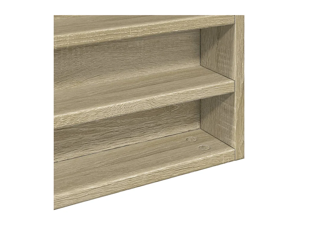 Vitrinekast 100x8,5x75 cm bewerkt hout sonoma eikenkleurig