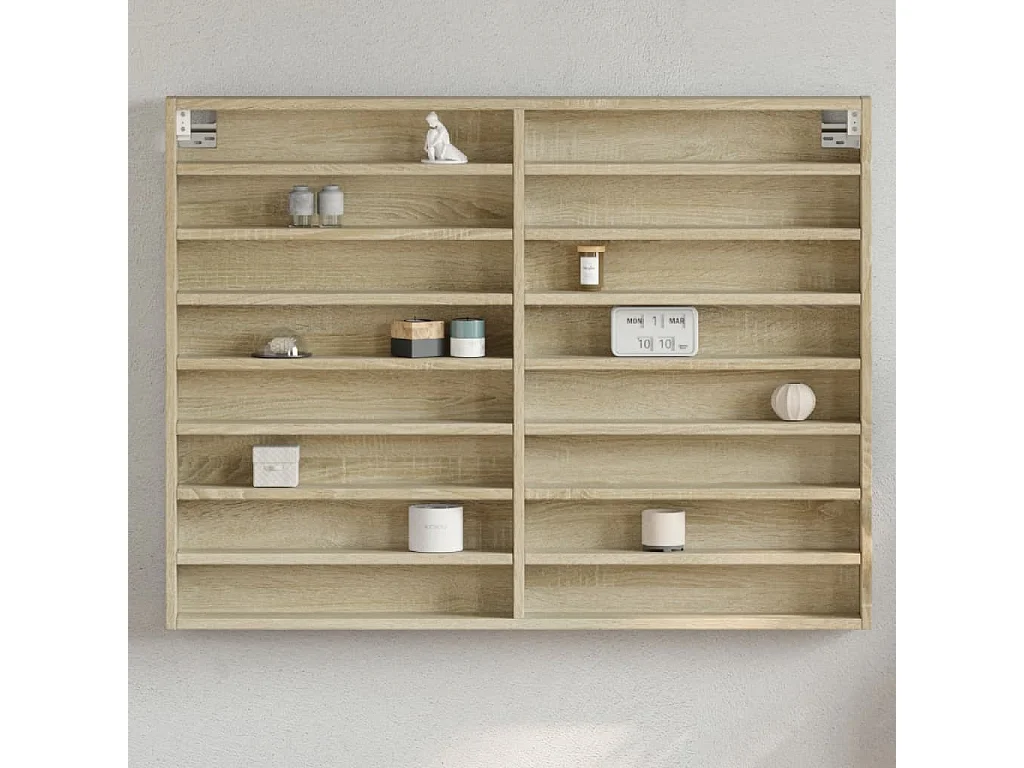 Armoire à vitrine chêne sonoma 100x8,5x75 cm bois d'ingénierie