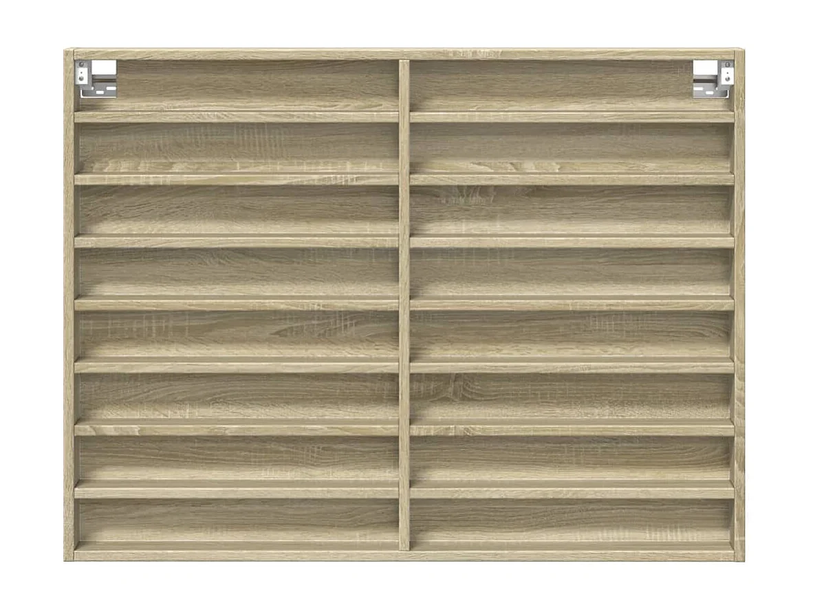 Armoire à vitrine chêne sonoma 100x8,5x75 cm bois d'ingénierie