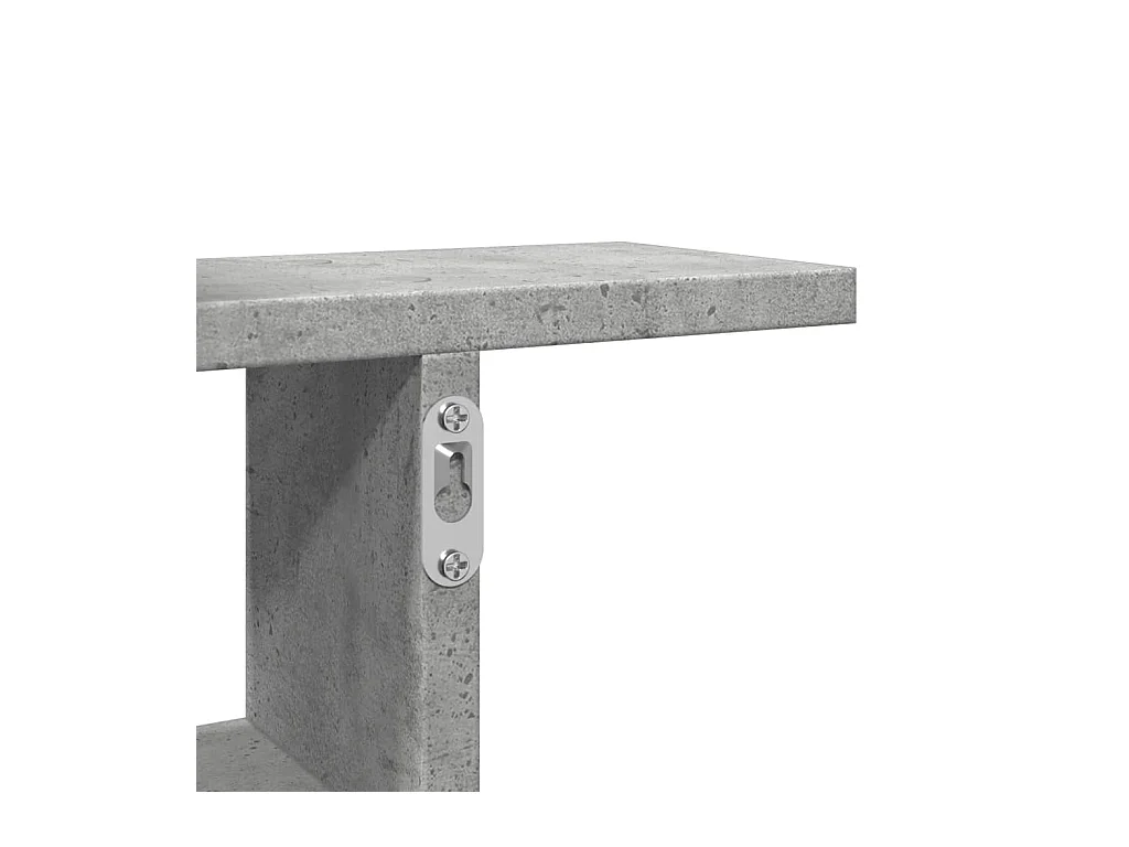 Wandregale 2 Stk. Betongrau 38x12x38 cm Holzwerkstoff