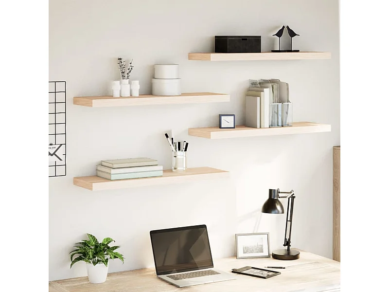 Estantes flotantes 4 uds madera de ingeniería 80x23,5x4 cm