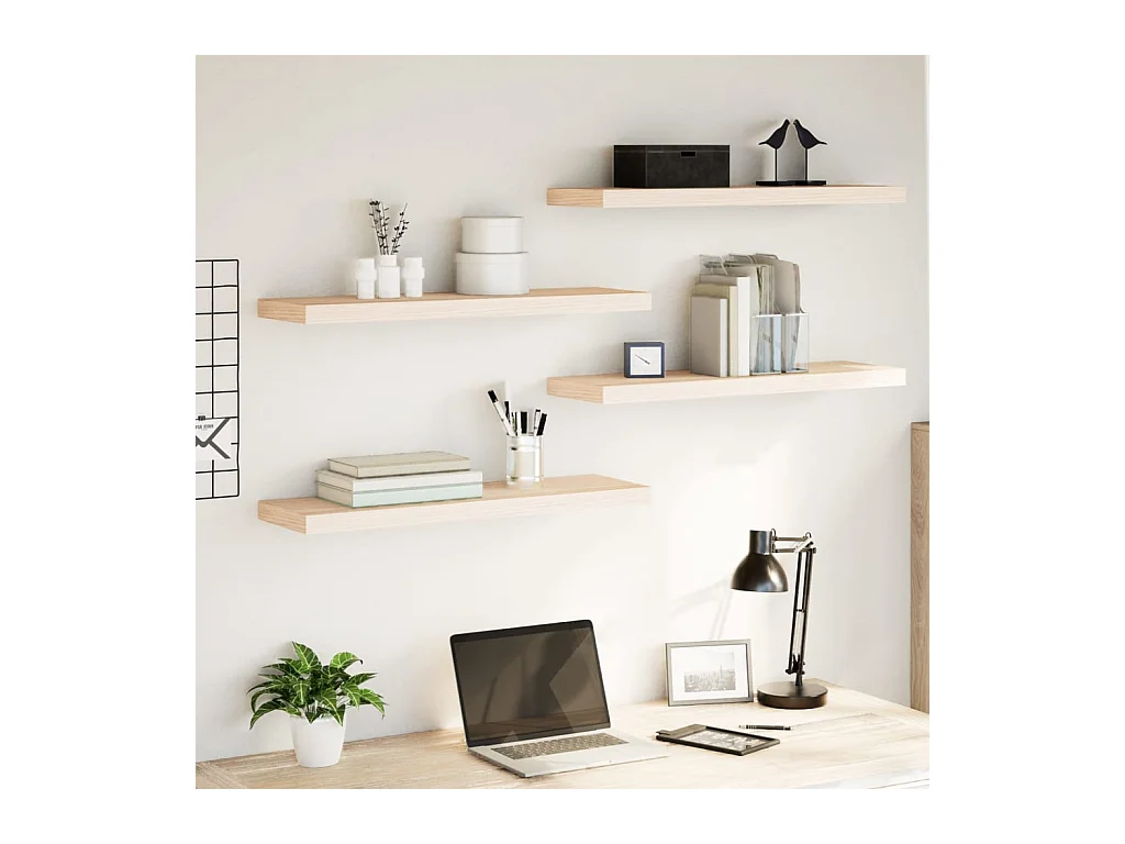 Étagères flottantes 4 pcs 80x23,5x4 cm bois d'ingénierie